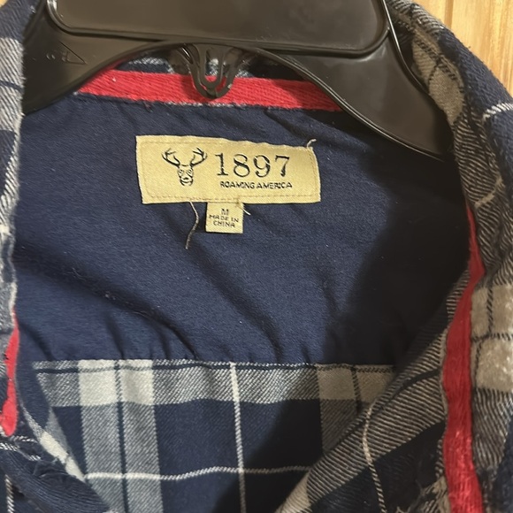 1897 Blue and White Casual Button Down Shirt - Picture 4 of 5